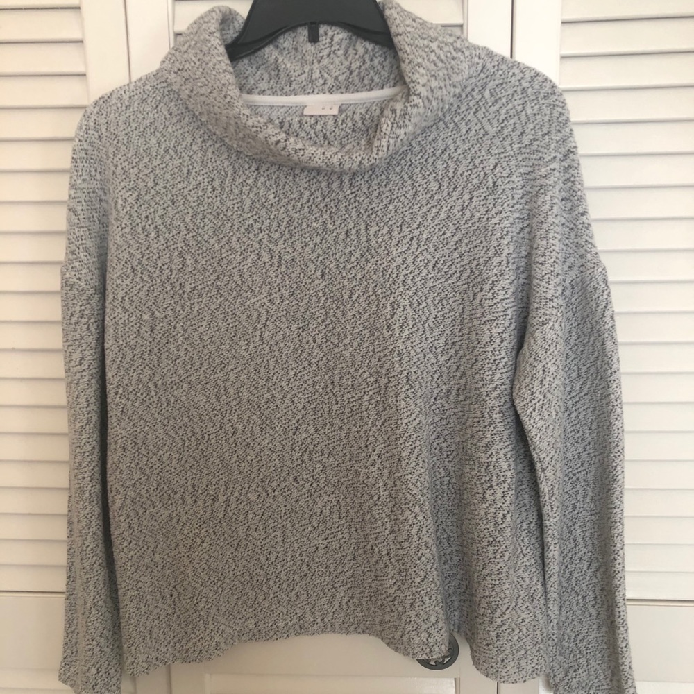 Grey Turtle Neck Long Sleeve Blouse